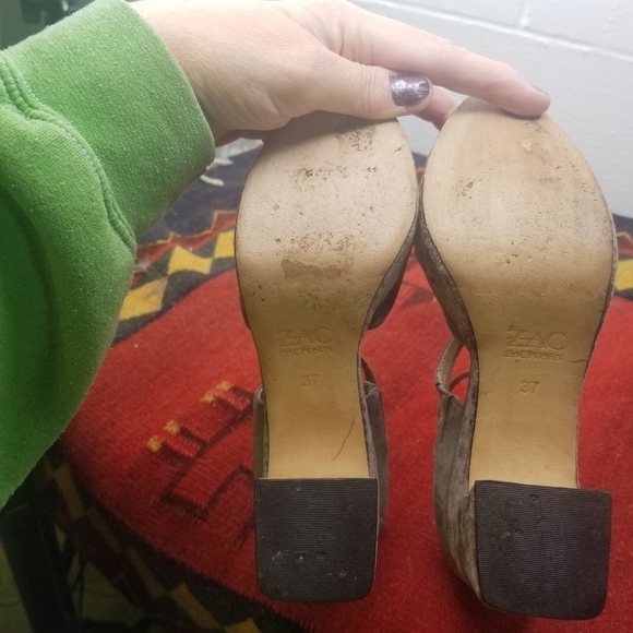 Vtg Y2k Coquette Whimsigoth Zac Posen velvet platform heels - Picture 13 of 13